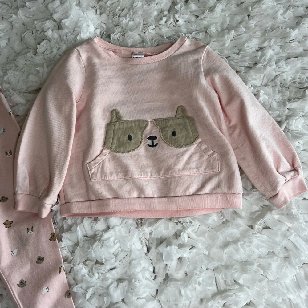Toddler 2-Piece‎ Dog French Terry Pullover & Legging Set SIZE 24 MONTHS